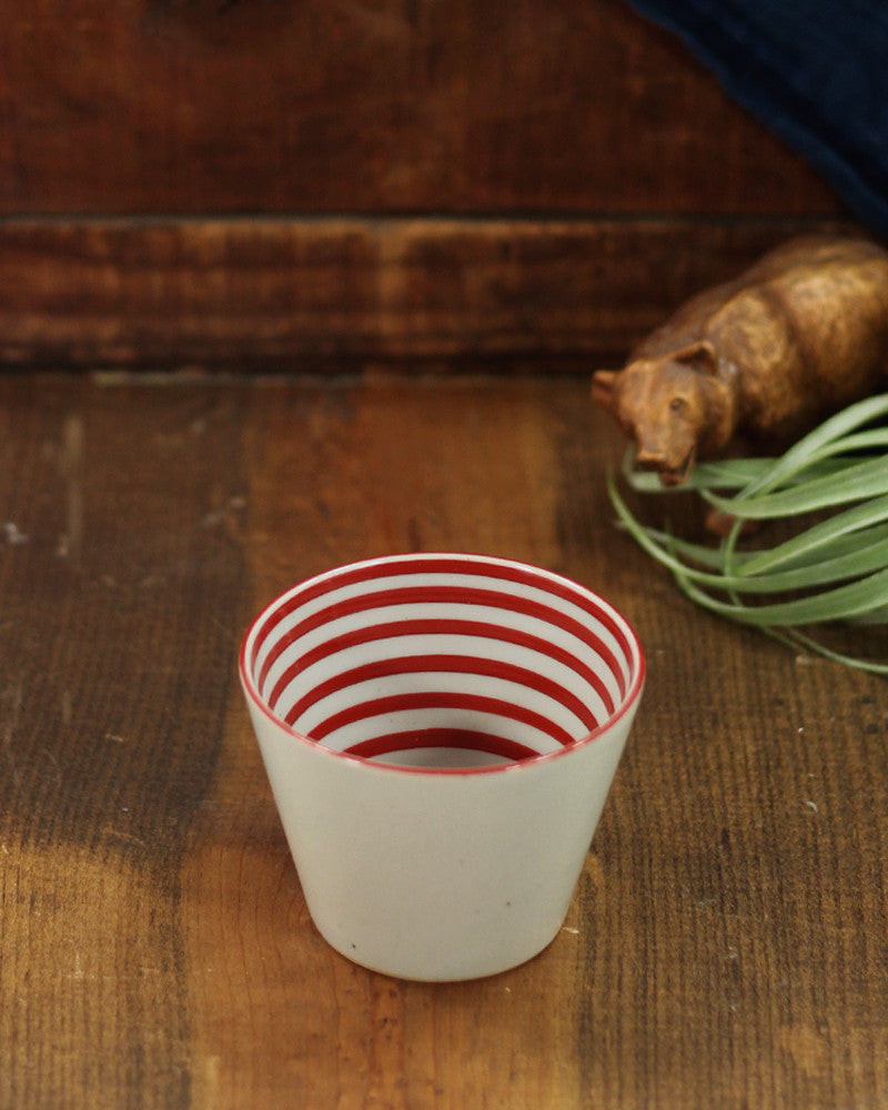 Red Stripes Sobachoco Tea Cup Set