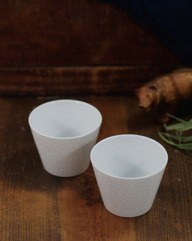White Sobachoco Tea Cup Set