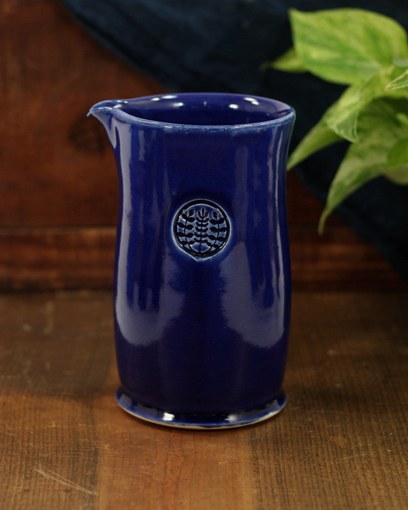 Glazed Blue Ceramic Drip Coffee Pot