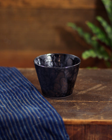 Black Marbled Tea Cup